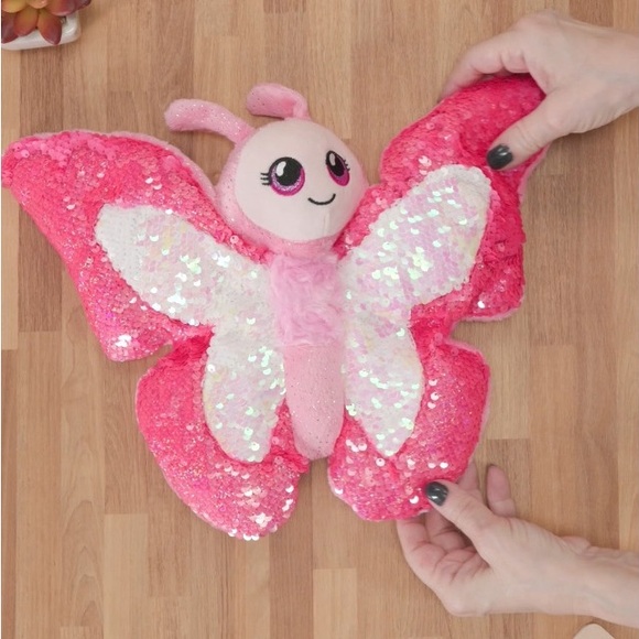 Sequined Butterfly Plush Set - Pink and Blue - Picture 2 of 4